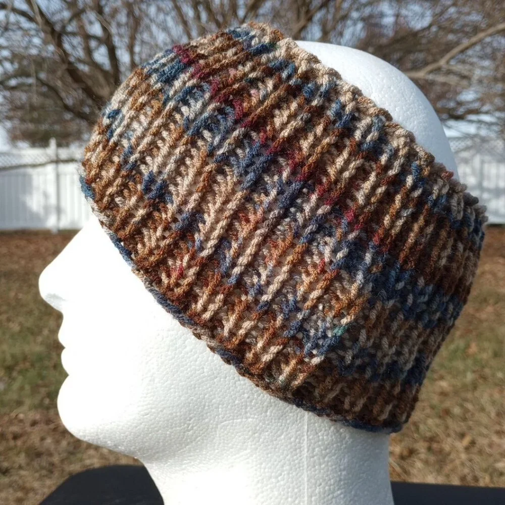 Men's Handmade Headband Circlet Bandeau Sierra Stripes Rib Knit USA Women's M/L - Picture 2 of 9